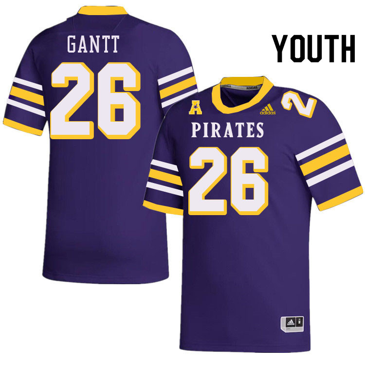 Youth #26 DaMari Gantt ECU Pirates College Football Jerseys Stitched-Throwback